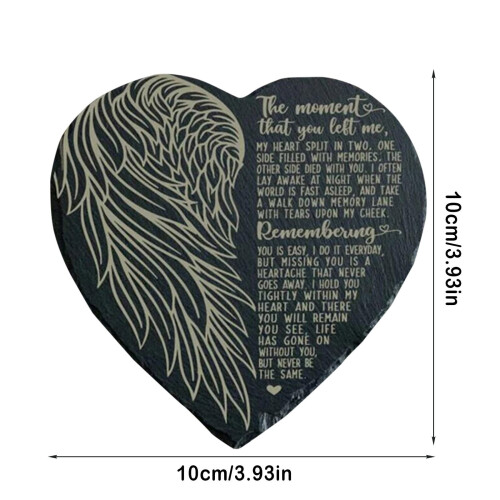 Pedra Memorial em Forma de Coração para Jardim - 10 cm (4 polegadas) 2