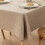 Toalha de mesa retangular em imitação de linho bege, 152 x 213 cm (60 x 84 polegadas) 5
