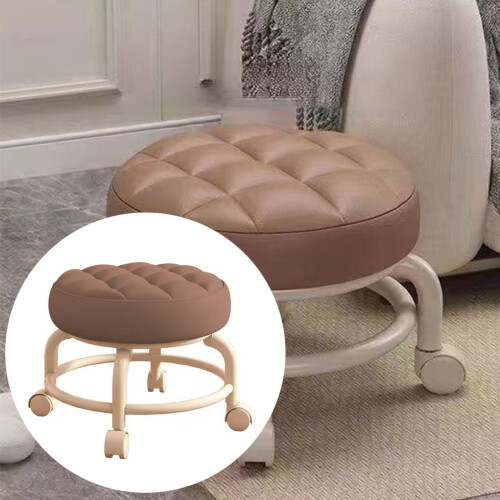 Tabouret roulant à roulettes, rotation à 360, robuste et rond 1