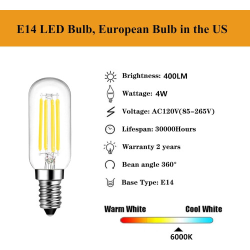 Λάμπα LED E14 Λευκή ημέρας 6000K4W400lm Συσκευασία των 6 2