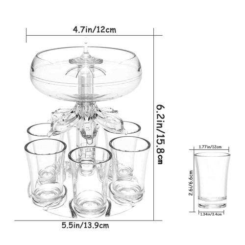 Dispenserholder til shotglas til væsker, 6 shots 2