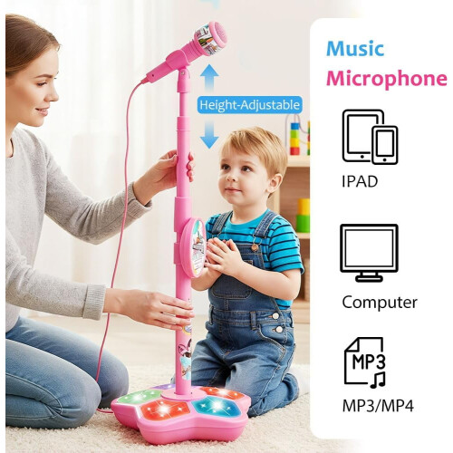 Microfono con supporto blu regolabile in altezza 2
