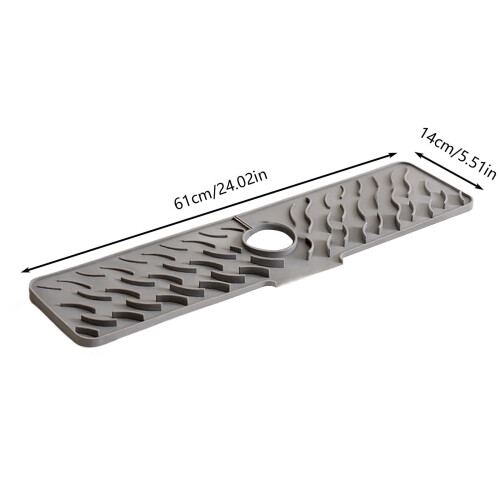 Tapete de silicone para torneira de cozinha de 60 cm (24 polegadas) com proteção contra respingos e ângulo de 5 1