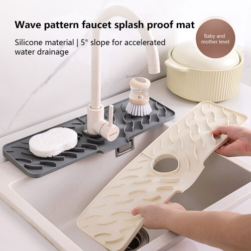 Tapete de silicone para torneira de cozinha de 60 cm (24 polegadas) com proteção contra respingos e ângulo de 5 2