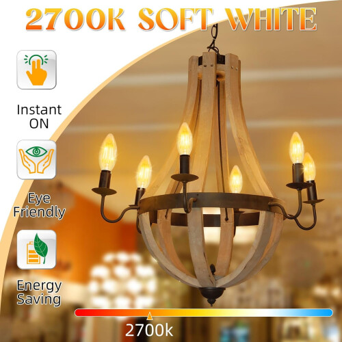 Żarówka E12Candelabra B10 2700K Soft White400LM12Pack 2