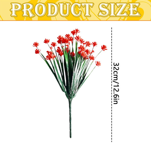 Set de 3 flores artificiales de camelia de plástico rojo 2