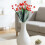Set de 3 flores artificiales de camelia de plástico rojo 6