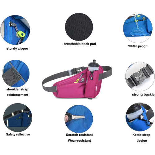 Ceinture de course avec porte-bouteille noir 2