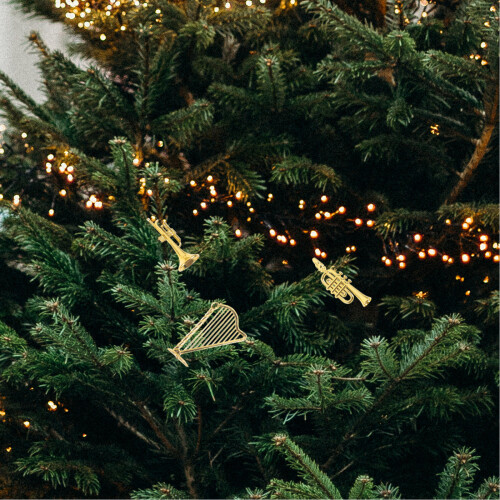 Mini musikinstrumenter sæt juletræspynt 2