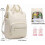 Mochila para fraldas em couro vegano bege para laptop de 15,6 polegadas 5