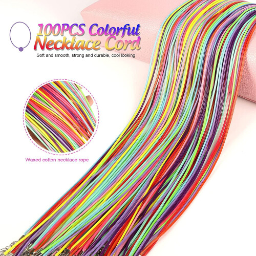 Cordon ciré pour collier avec fermoir (100 pièces) 2