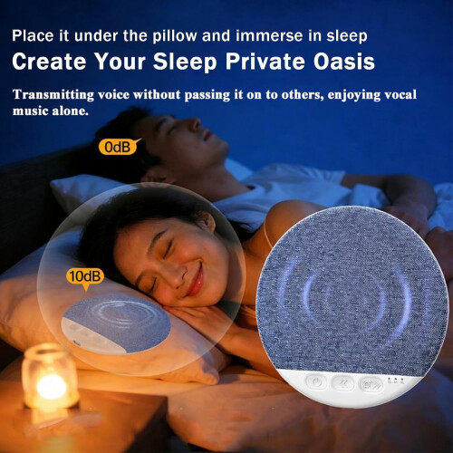 Bluetooth-luidspreker voor onder het kussen, ideaal om mee te slapen, in het wit. 2