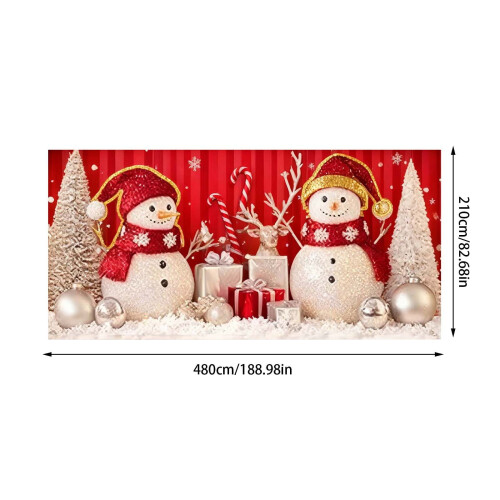 Capa de porta de garagem natalina com desenho de boneco de neve, 82x188 polegadas 2