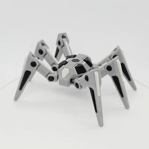 Aranha Mecânica de Brinquedo, Impressa em 3D, com Seis Pernas e Movimentos. 1