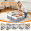 Caixas organizadoras dobráveis cinza e branco, 35,5 x 25,4 cm (14 x 10 polegadas 5