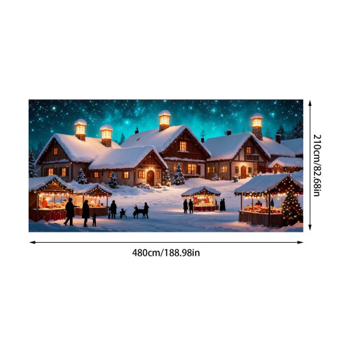 Capa de porta de garagem natalina com desenho de boneco de neve, 82x188 polegadas 2