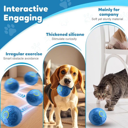 Ensemble de 2 balles interactives rechargeables pour chien 2