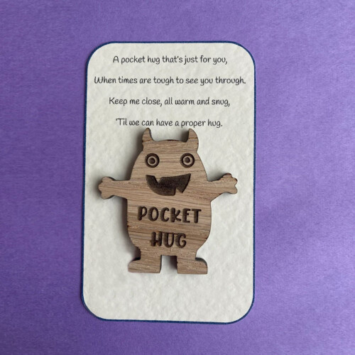 Wooden Animal Hug Gift Solid Wood Mother's Day Compact 2