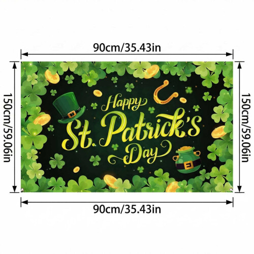 St. Patricks dag banner grøn shamrock irsk flag 1