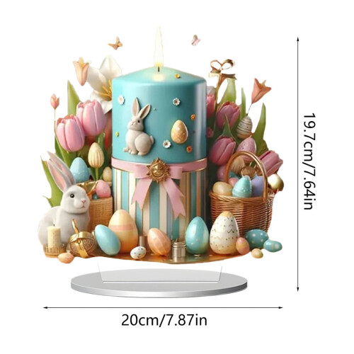 Set di 6 uova decorative pasquali in acrilico multicolore 2