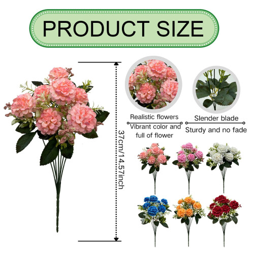 Kunstig Hortensia Eukalyptusbuket Lyserød 37cm 2
