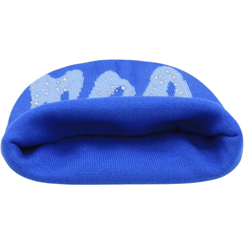 Gorro de malha com estampa de letras Y2K e strass 2