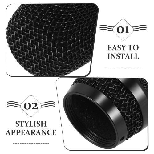 Grille de microphone de rechange en métal noir (1 pièce) 2
