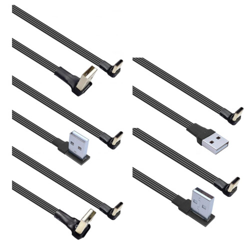 Καλώδιο γρήγορης φόρτισης USB-C σε USB-A 90 ορθή γωνία 1