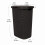 Cesto de roupa suja de plástico marrom 60L com tampa 2