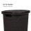 Cesto de roupa suja de plástico marrom 60L com tampa 3