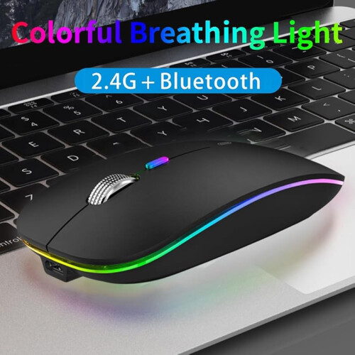 Ασύρματο ποντίκι Bluetooth LED λεπτό BT5.1/5.0 + 2.4GHz 1