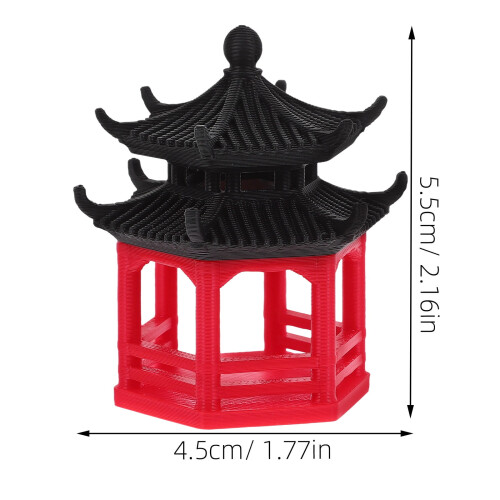 Ornament japonez hexagonal pentru acvariu, pavilion, multicolor 1
