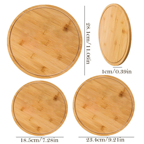 Cúpula de bambu para bolo com bandeja de base 18cm x 23cm x 28cm 2