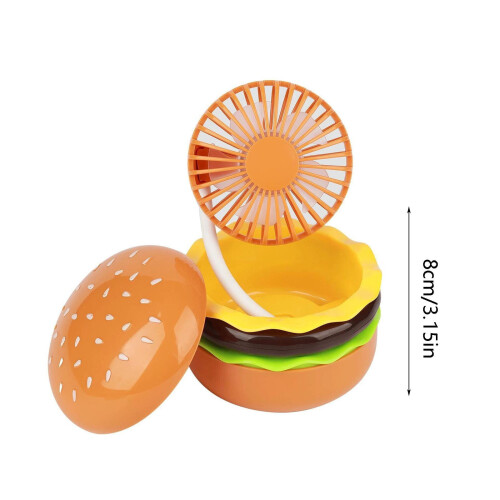 Mini-Hamburger-Ventilator, wiederaufladbar, 3 Geschwindigkeiten, tragbar 2