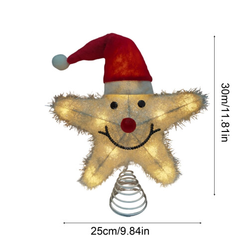 Beleuchteter Schneemann-Stern-Baumspitzen-Metall, 1 Stück 2