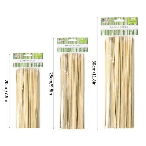 Espetos descartáveis de bambu 20cm 25cm 30cm 1