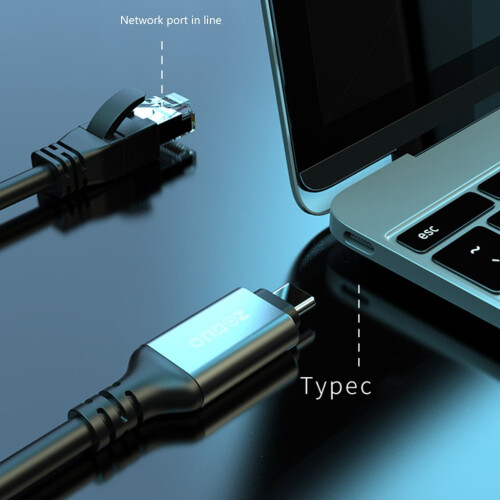 Προσαρμογέας USB-C σε RJ45 Gigabit Ethernet 1000Mbps 2