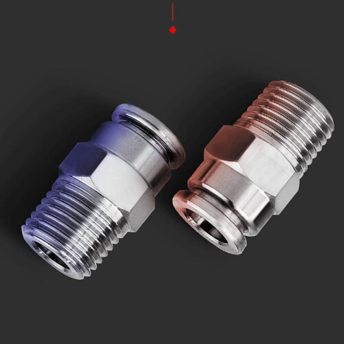 Rustfrit stål pneumatisk lynkobling 1/8" til 1/2" BSP 2