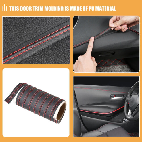 Zwarte autodeurbekleding van PU voor interieur (1 stuk) 2