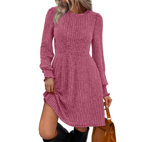 Ribbestrikket Bodycon-kjole Rosa XL 2