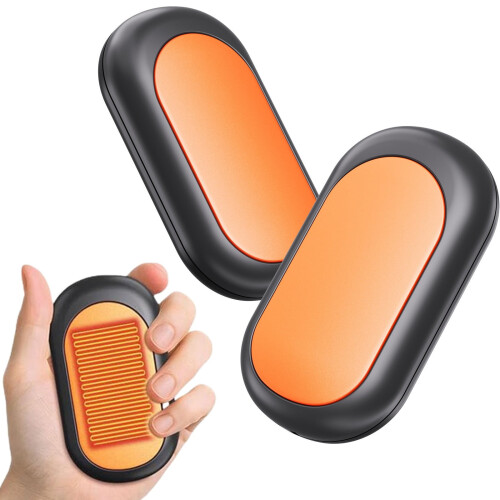 Magnetische, wiederaufladbare Handwärmer 2-in-1 Orange 1