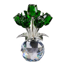Rosenglasfigur mit Vase, 10 cm, florales Ornament