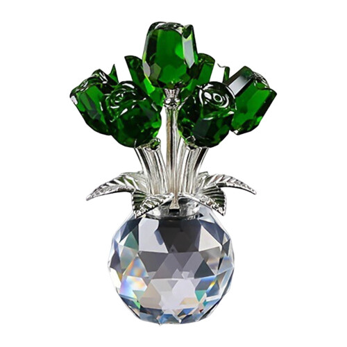 Rosenglasfigur mit Vase, 10 cm, florales Ornament