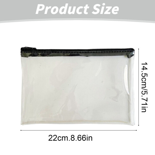 Estojo transparente impermeável para lápis com zíper, 8,7 x 5,7 polegadas. 2