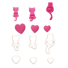 Cortadores de arcilla con forma de gato para la elaboración de pendientes (6 unidades)