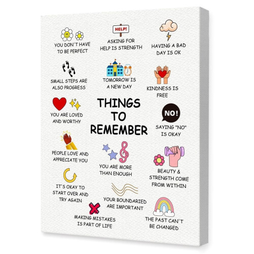 Tableau sur toile avec affirmations positives 24 x 36 pouces
