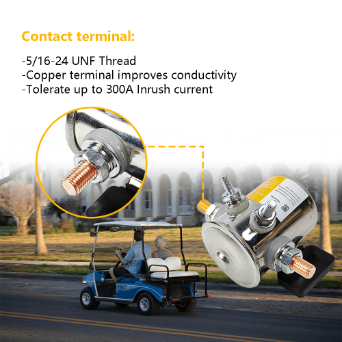 12V DC SPST solenoid relay 300A continuous duty with 2