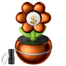 Diffuseur de parfum solaire pour voiture, motif floral, rotation à 360