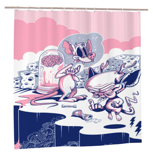 Pinky und Brain Duschvorhang 72x72 Zoll