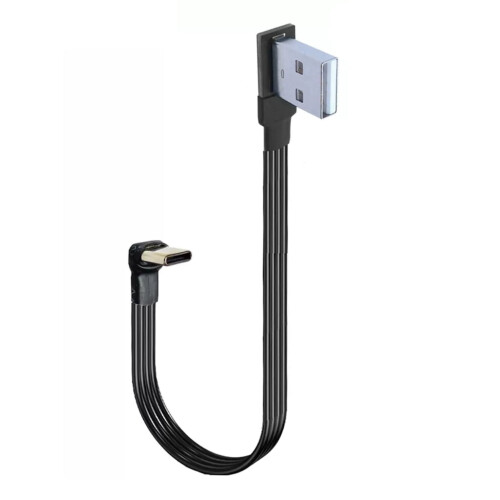 Cabo de carregamento rápido USB-C para USB-A com ângulo reto de 90 2